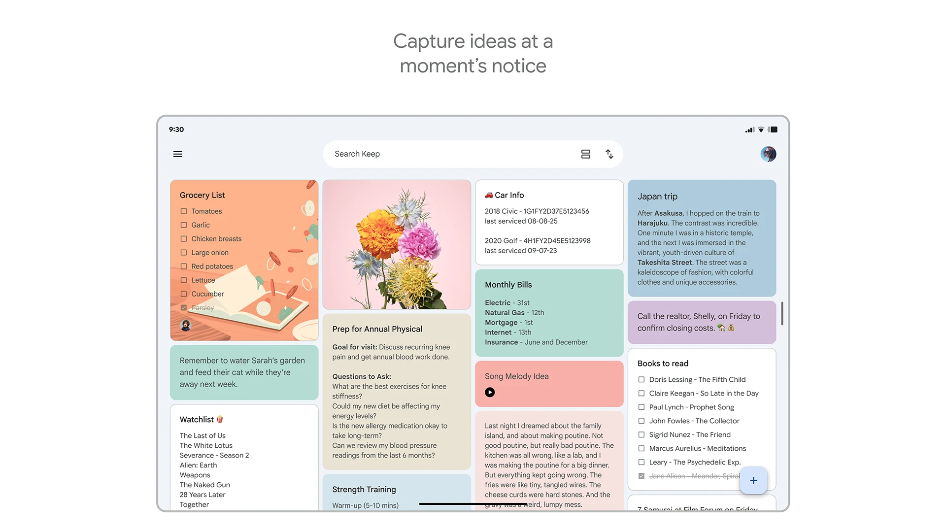 Google Keep - Notes and lists screenshot